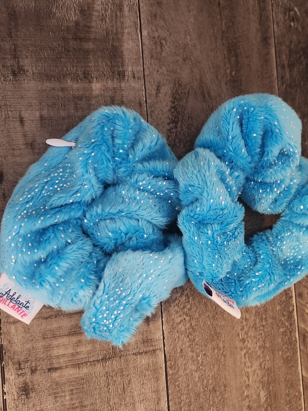 Storage Blue Sparkle Fuzzy Scrunchies - Set of 2